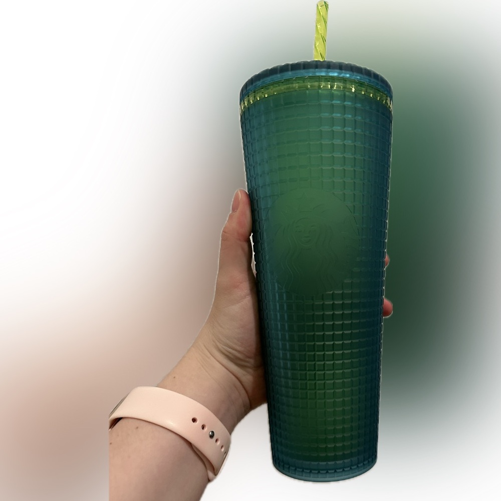 Starbucks- Green Soft-touch Grid Cold Tumbler